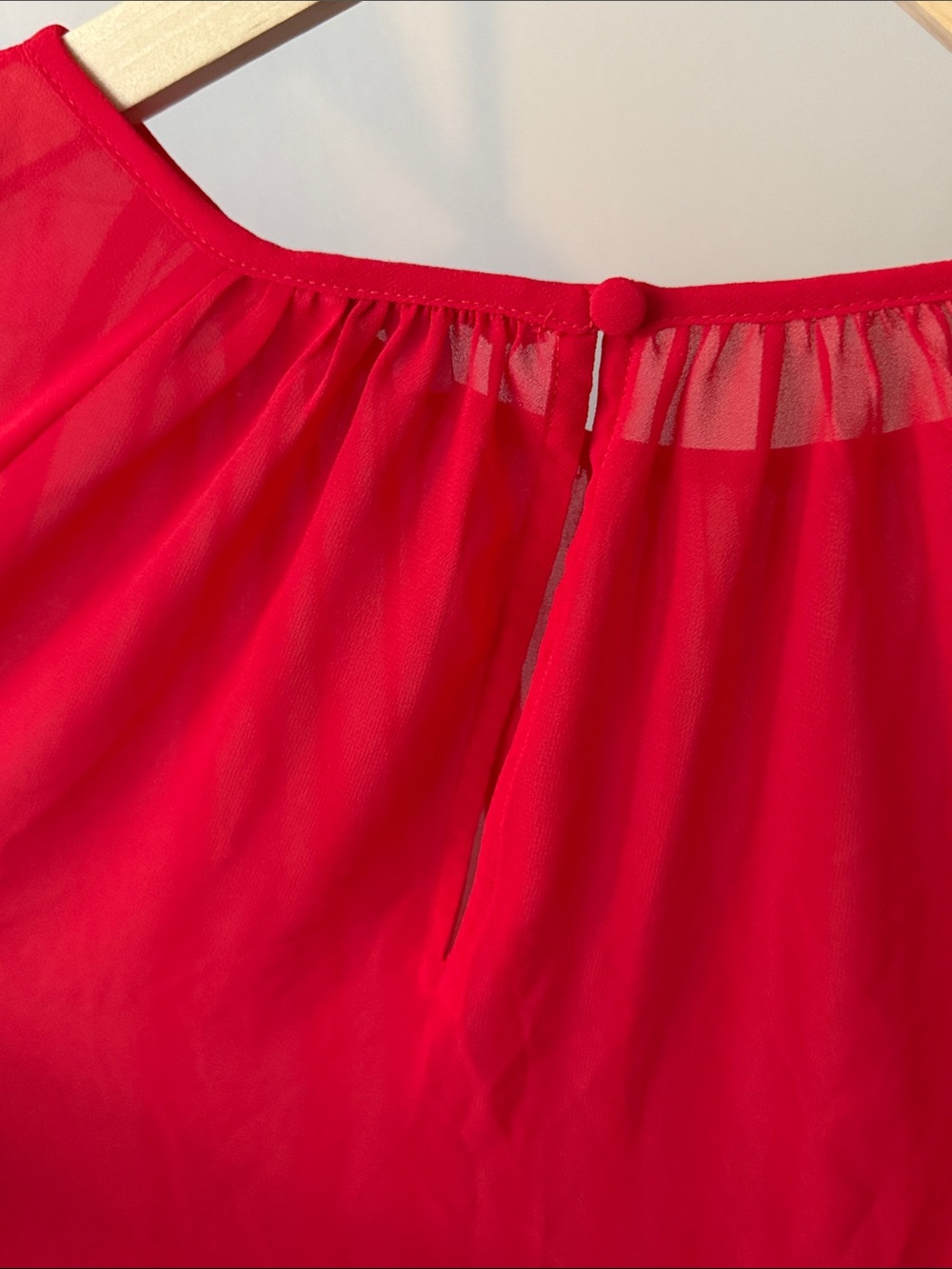 Reitmans Bright Red Ruffled-Sleeve Blouse - Picture 8 of 9